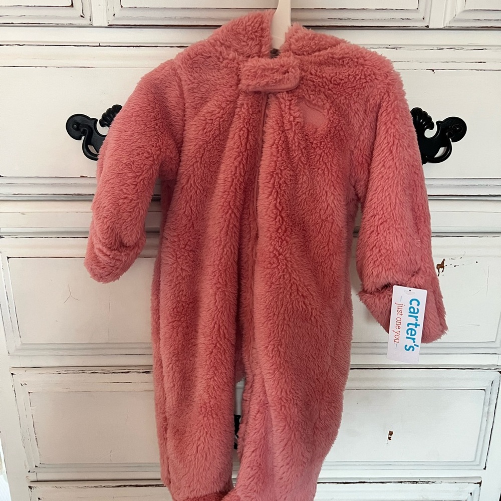 Carter's Pink Fleece Baby Winter Suit
